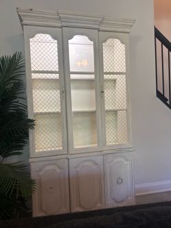 Farmhouse lighted hutch