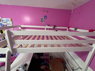 Twin loft bed with desk