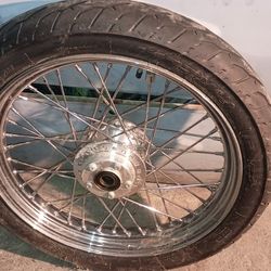 Harley Davidson Narrow Glide 19X3.25 19" x 3.25" Front Dual Disc Wheel w/ Tire