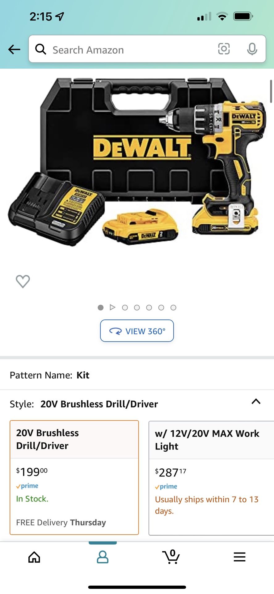 DEWALT 20V MAX Cordless Drill / Driver Kit, Brushless, 1/2-Inch (DCD791D2)   