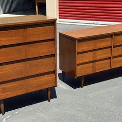 Antique Set - Dresser And Highboy Dresser