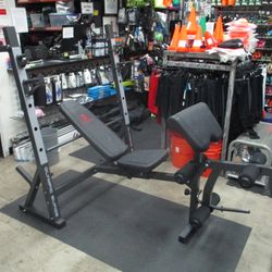 Used Marcy Diamond Elite Olympic Surge Olympic Weight Bench w/ Rack - SKU: 47113-16