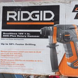 Rigid Brushless 18v 1"  Sds Plus Rotary Hammer