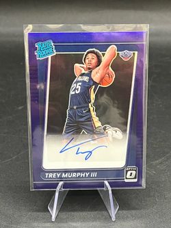 2021-22 Donruss Optic #178 Trey Murphy III Rated Rookie Purple Auto RC Prizm *6232
