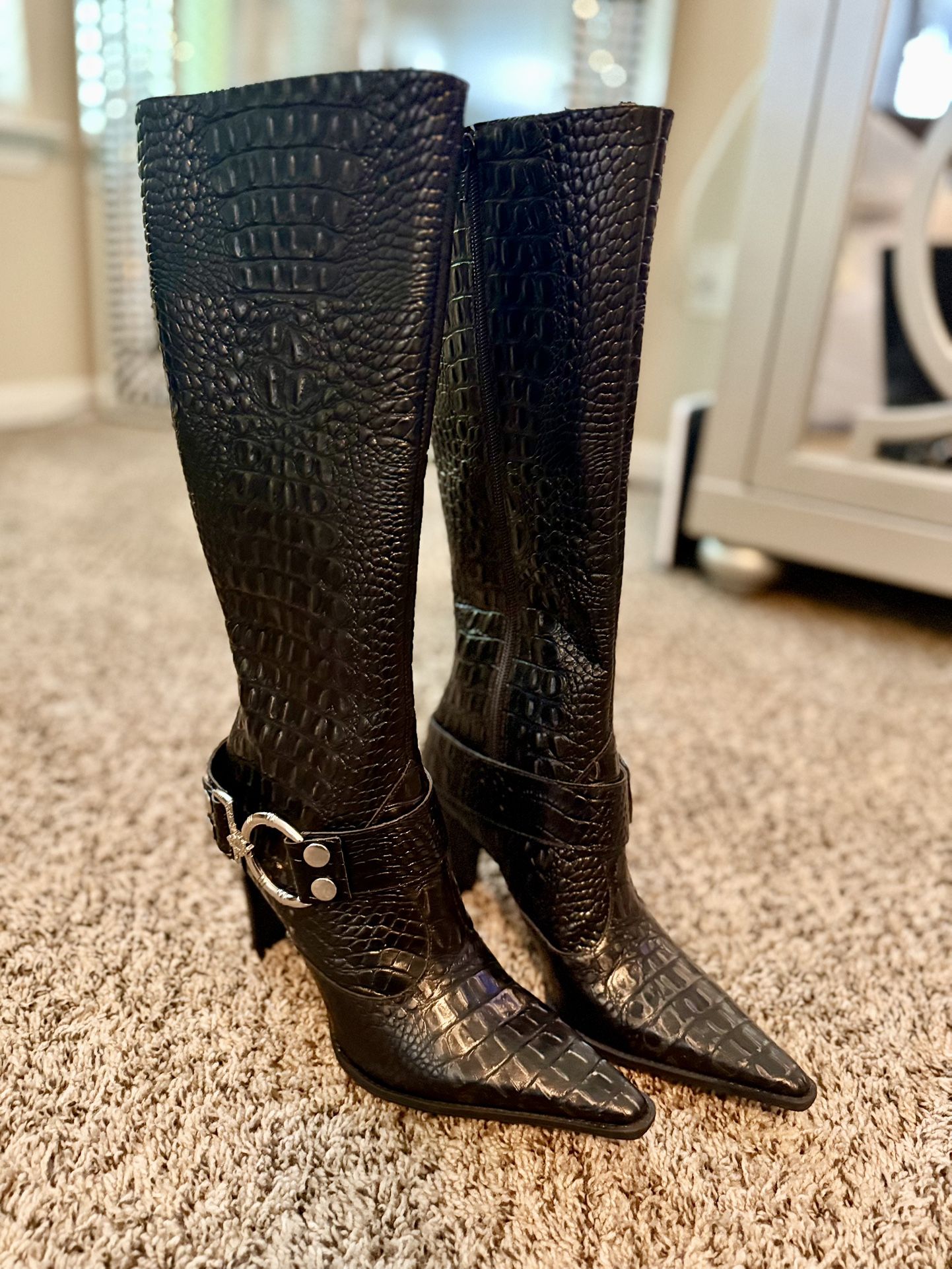 Black Crocodile Boots