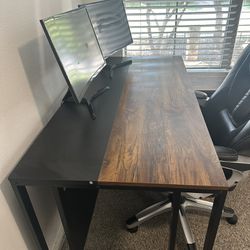 Office Desk, Bookshelf And Chair 
