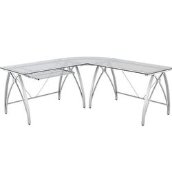 L-shaped Desk With Matching Shelving Unit Thumbnail