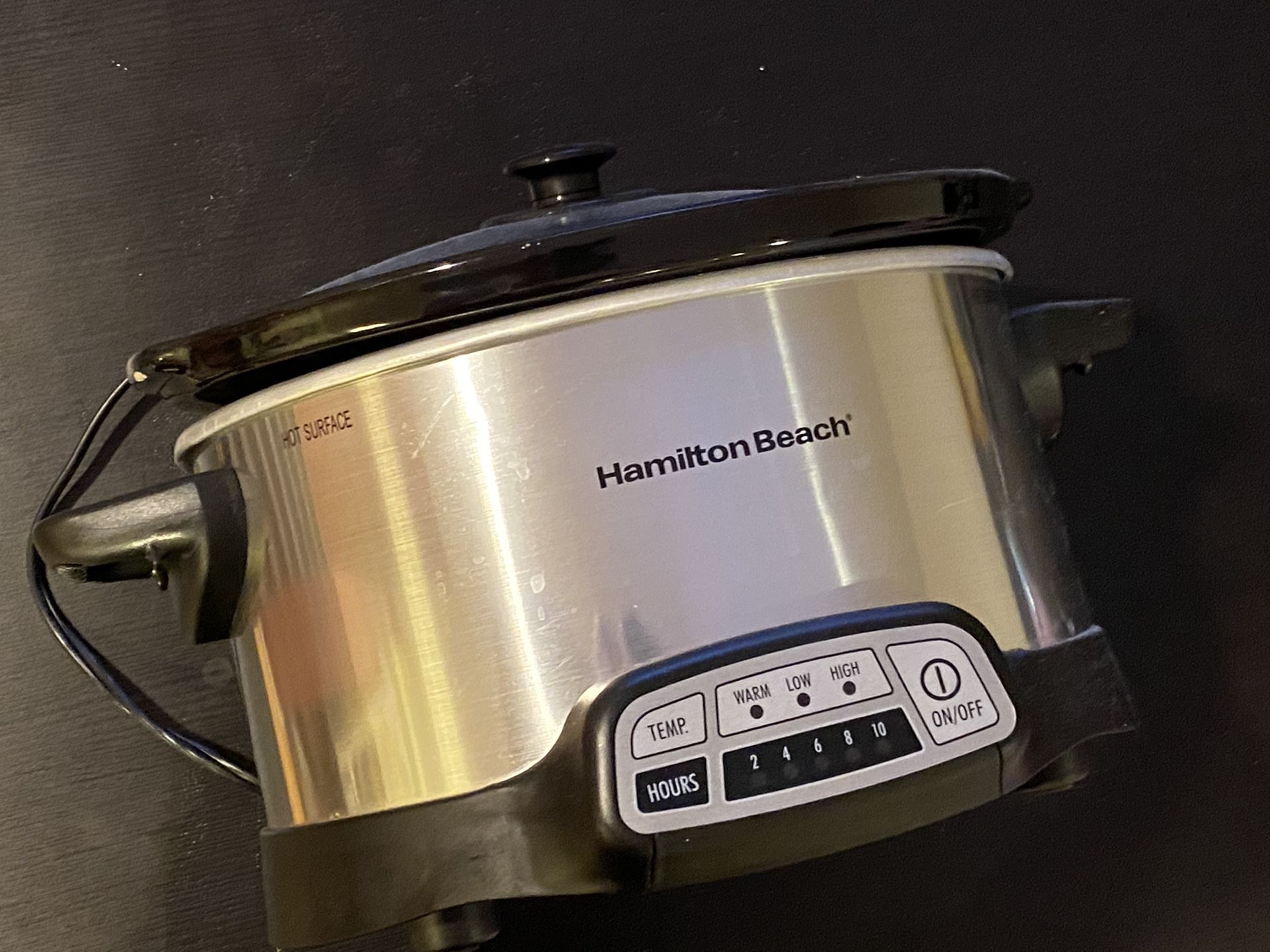 Hamilton Beach 7-Quart Programmable Slow Cooker with flexible easy programming, dishwasher-safe crock &lid, Silver