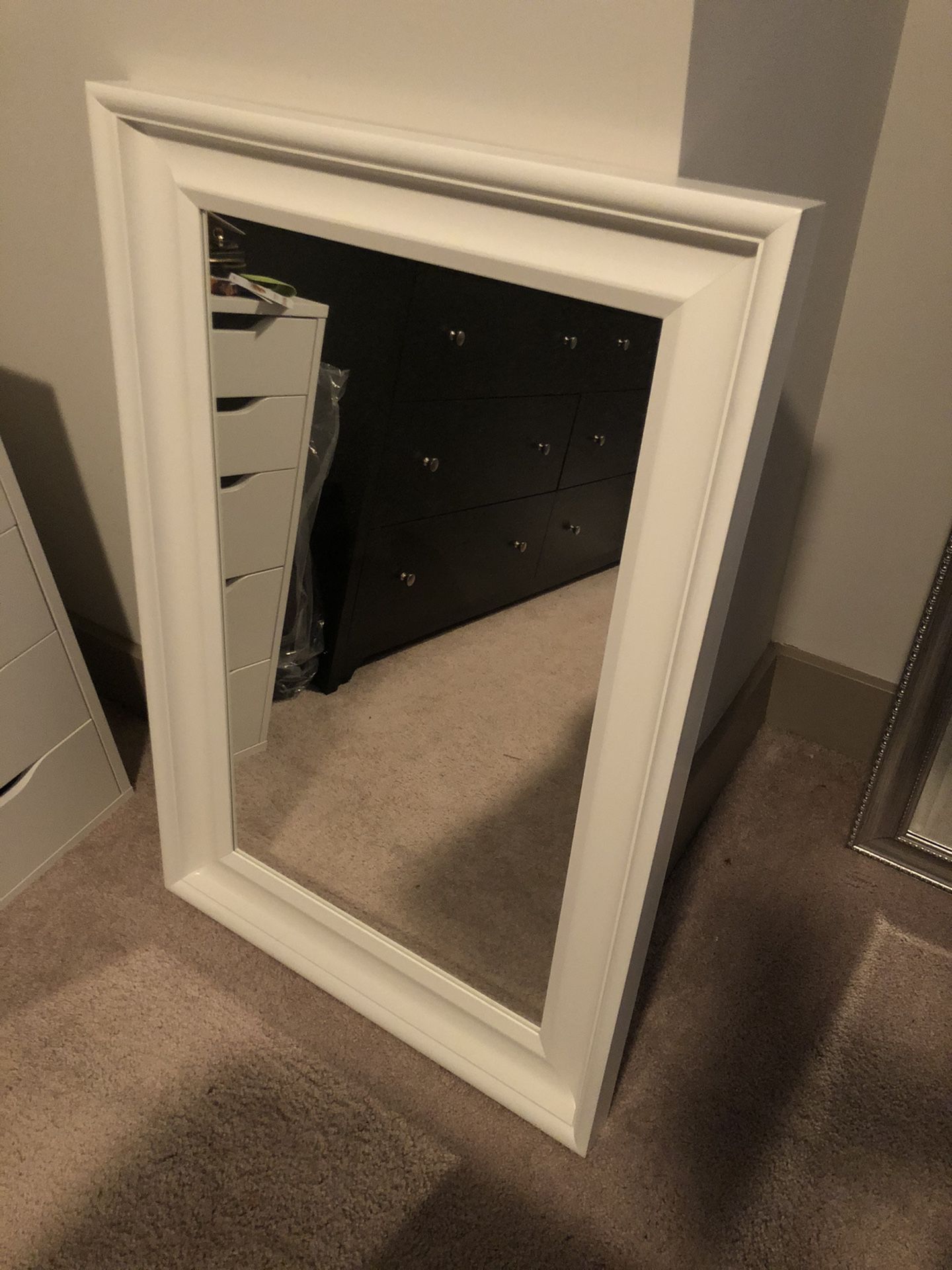 Large White Decorative Mirror