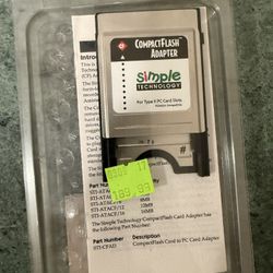 FlashLink PC Card Adapter for Type 2 CompactFlash cards