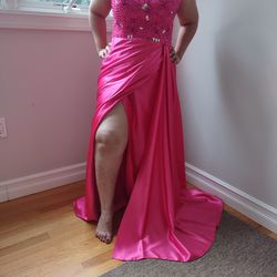 Mermaid Hot Pink Dress 