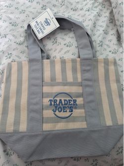 Trader Joes Blue Striped Mini Tote