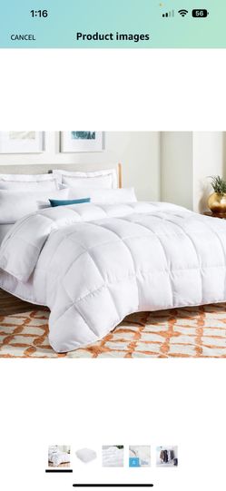 Linenspa Comforter Duvet Insert Twin White Down Alternative All Season Microfiber-Twin Size - Box Stitched