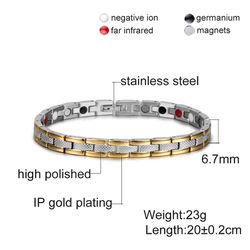 Stainless steel bracelet gold and silver