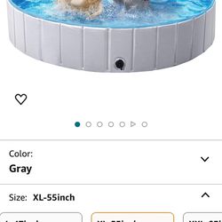 Yaheetech Grey Hard Plastic Dog Pools for Small Medium Large Dogs Puppies Pet Collapsible Bath Pool Tub for Outdoor/Home Use, Pet Repair Patches Inclu