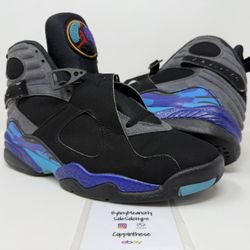 USED 2015 NIKE AIR JORDAN RETRO AQUA 8 VIII SIZE 10
