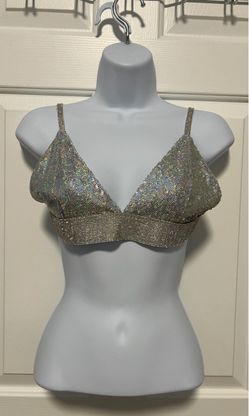Silver Mini Rhinestone Bralette Boostie Top