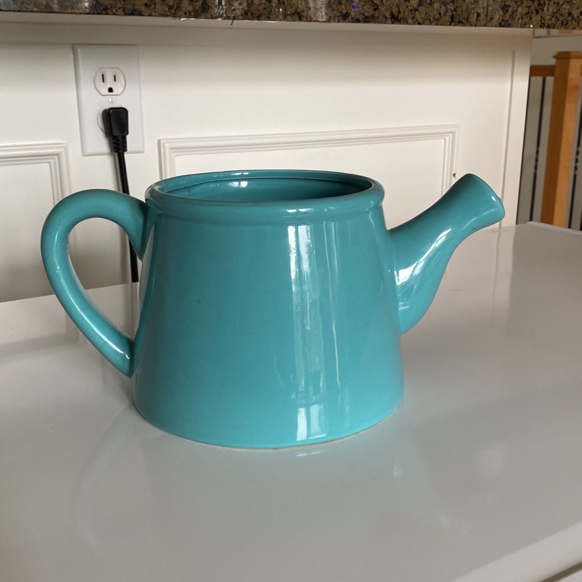 Teal Color Tea Pot Shape Plant Pot