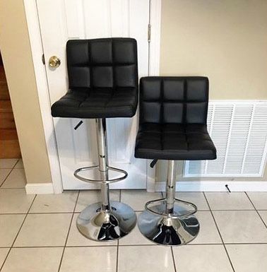 (New) $40 Each Swivel Barstool Chair Kitchen Counter Adjustable Height, Black