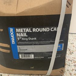 Roofing Metal Round Cap Nail 1” Ring Shank  50 Lbs