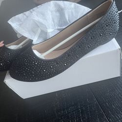 Black Rhinestone Flats