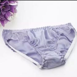 Luxury 100% mulberry silk panties briefs bikinis-Size L/XL - Grey