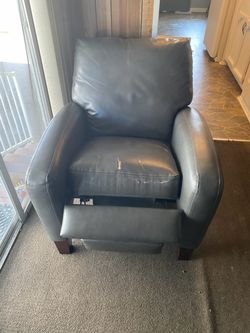 Gray Leather Recliner Chair