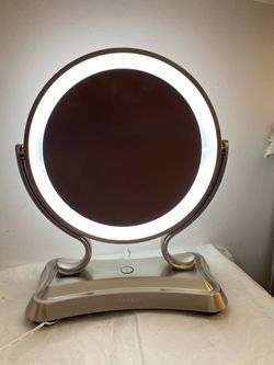 Zadro Glamour Lighted Double-Sided Vanity Makeup Mirror with 5X/ 1X Magnifier