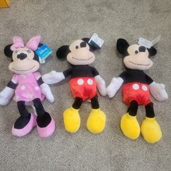We Have Brand New Mickey And Minnie Plush Toys And Brand New Hello Kitty And Assorted Squishmallows 