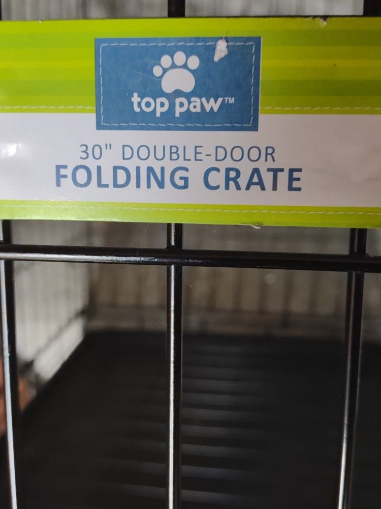 Top Paw 30-in X 19 X 20 Inch Medium Size Folding Dog Crate With Divider