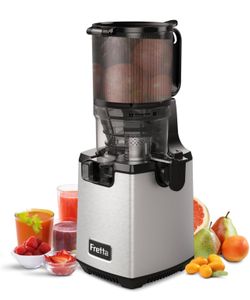 Fretta Cold Press Juicer Machines, Slow Masticating Juicer with 5.3'' Large Feed Chute for Whole Fruit and Vegetables, High Juice Yield, Easy to Clean