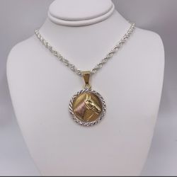 Cadena y dije caballo/Horse image pendant includes silver plated Chain 24 inches