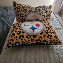Pittsburgh Steelers NFL Leopard Plush Bed Pillows 