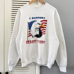 Vintage 90’s DESERT STORM Crewneck Sweater DISTRESSED 