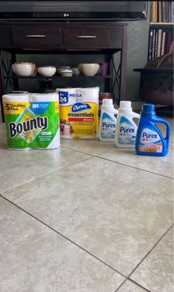 Purex Laundry Detergent, Charmin Toilet Paper, Bounty Paper Towels