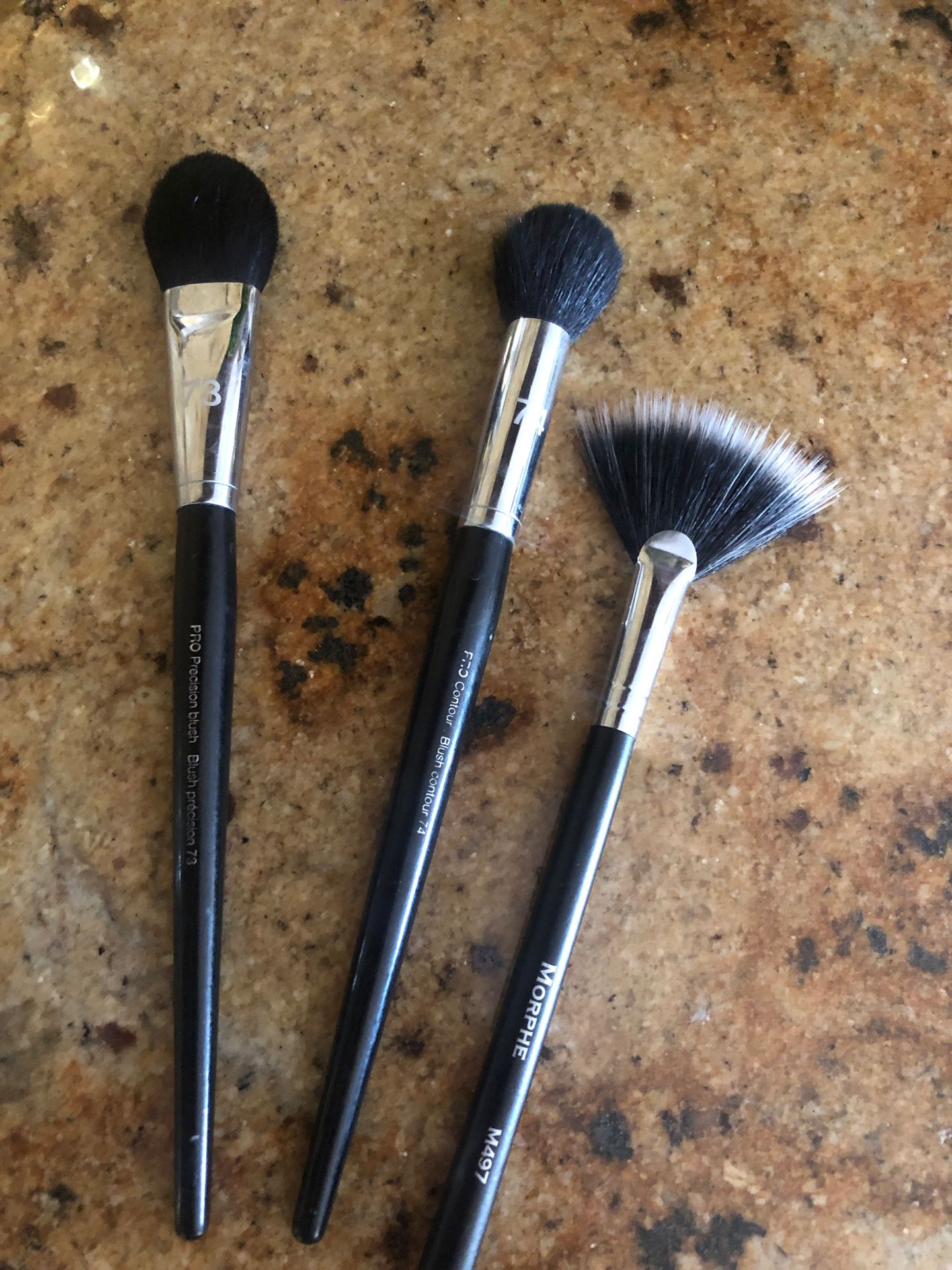3 makeup brushes . 2 Sephora , 1 morphe