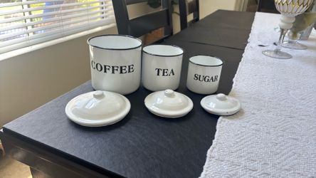 six piece metal canister set