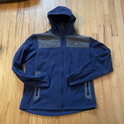 Patagonia Hoodie Jacket Coat Mens Large Full Zip Fleece Outdoors Hiking - Blue