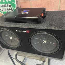 40DCWR122 Ported enclosure with dual 12” Comp R Subwoofer 1 Planet Audio Amp 4000/1 Ohm Stable in excellent condition