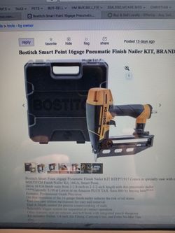 Bostitch Smartpoint 16 Gauge Pneumatic Finishing Nailer KIT.. Brand New