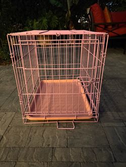 Pink dog crate