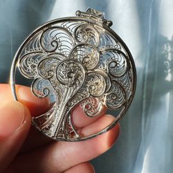Sterling Silver Sajen Filigree Tree of Life Pendant 