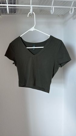 Green Khaki Crop Top 