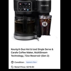 Keurig K-Duo Hot & Iced Single Serve & Carafe Coffee Maker
