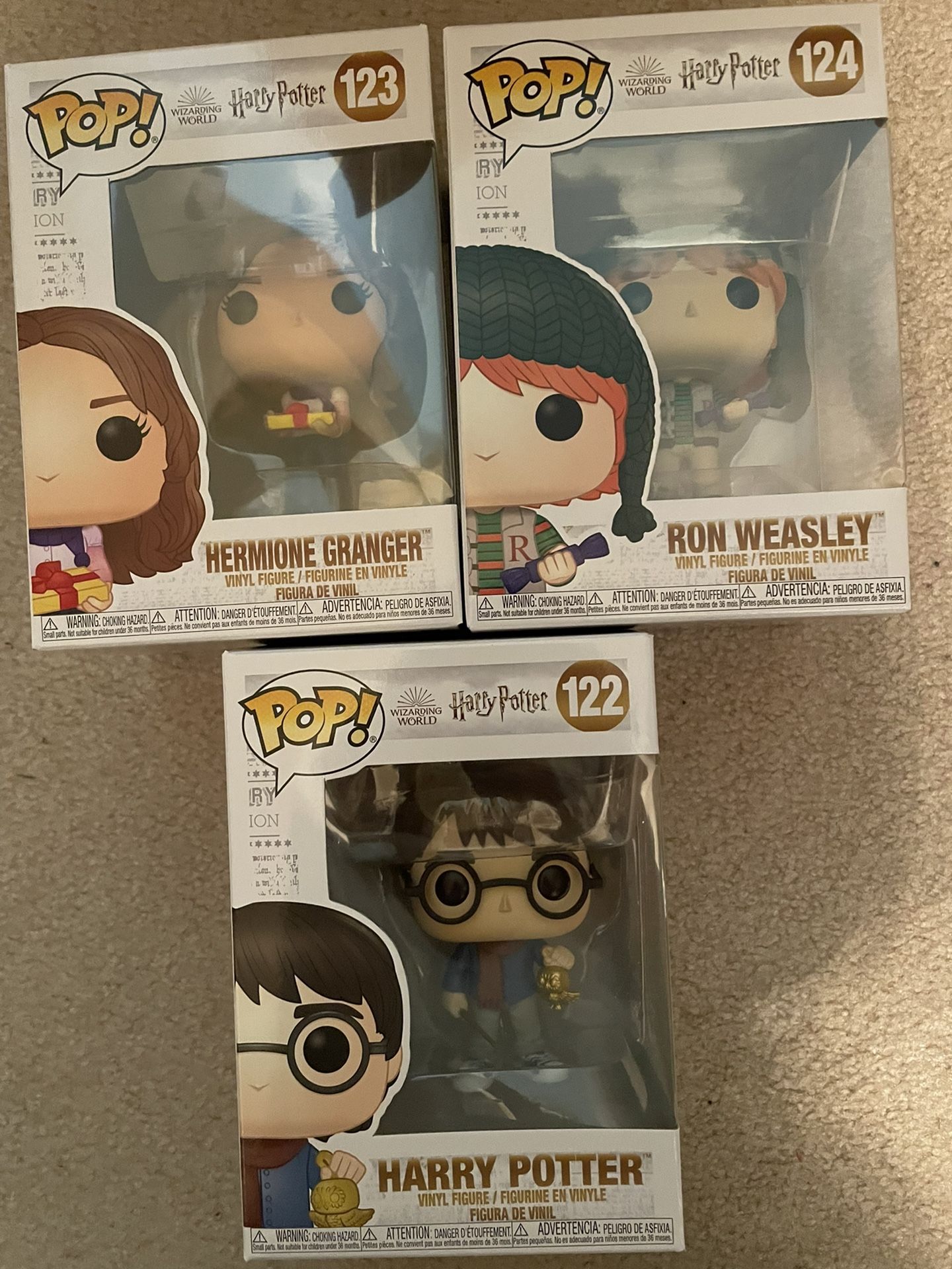 Funko Pop Set Of 3 Harry Potter Hermoione Granger Ron Weasley