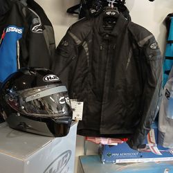 Brand New Motorcycle HJC Helmet And Joe Rocket Motorcycle Jacket Combo Deal $250 Original Price $400