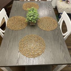 White And Grey Dining Table 