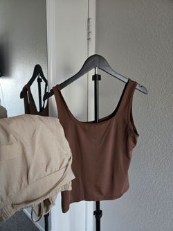 Linen brown/tan pants set