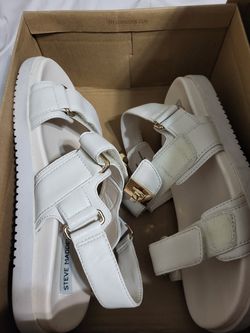 Steve Madden Mona Bone Leather Sandals Women’s 7.5 with Box