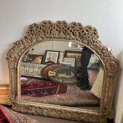 Vintage Wood Framed Mirror
